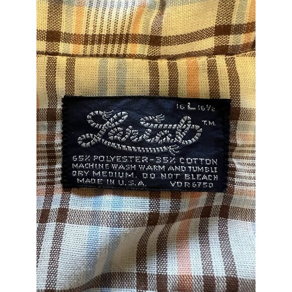 Lariat Western Pearl Snap Plaid Long Sleeve‎ Shirt Size 16 16 1/2 Country VTG - Picture 8 of 11
